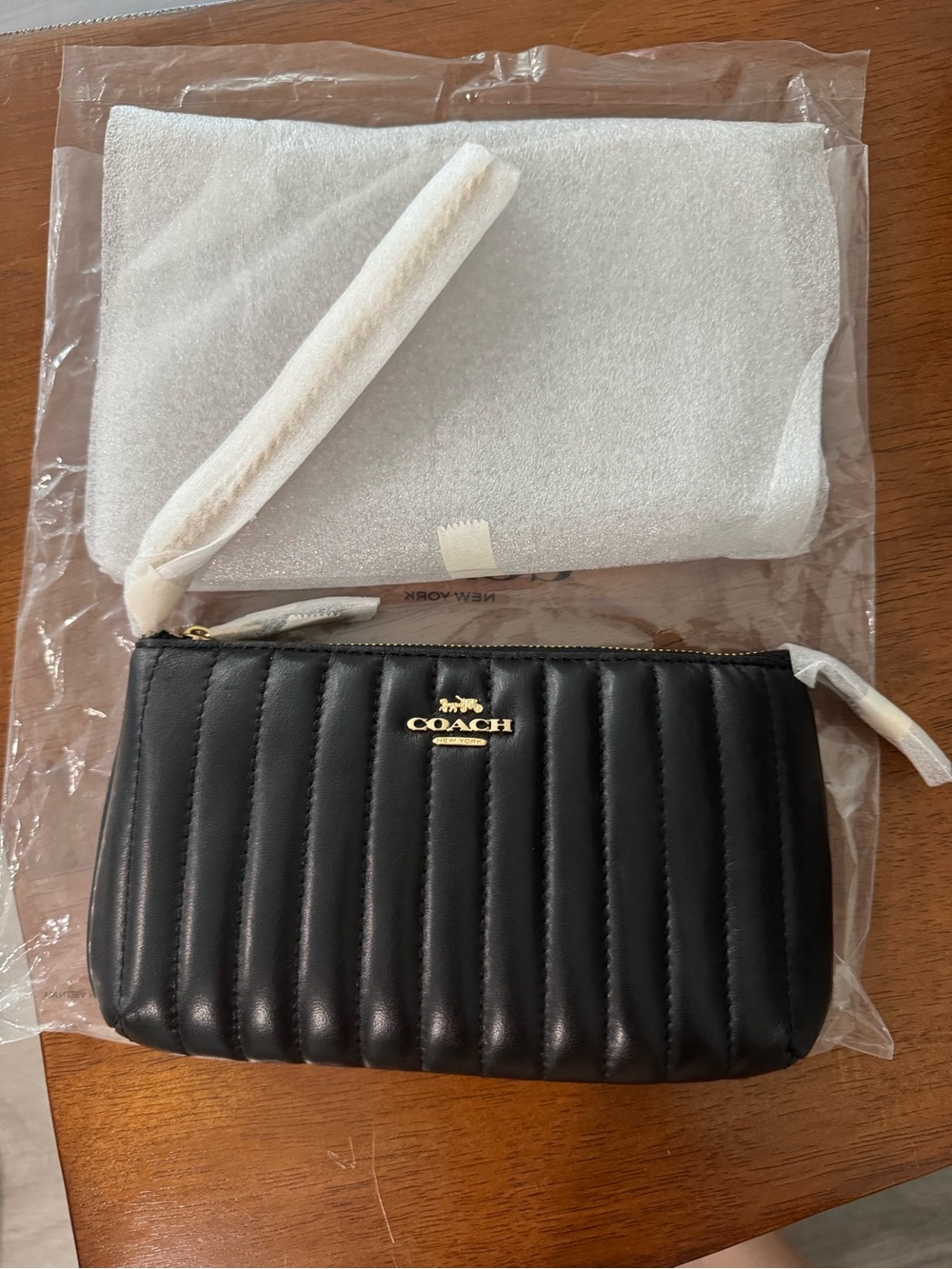 Coach Linear Quilting Large Wristlet